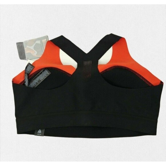 New REEBOK Pure Move Black Sports Bra Motion Sense Sz Lg $60 - Picture 3 of 11